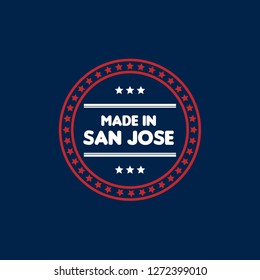 made in san jose emblem, label, badge,seal. vintage stamp.package label. vector illustration