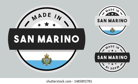 Made in San Marino collection for label, stickers, badge or icon with San Marino flag symbol. 