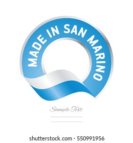 Made in San Marino flag blue color label button banner