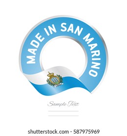 Made in San Marino flag blue color label logo icon