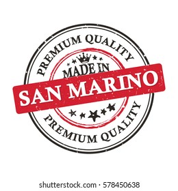 Made in San Marino, Premium Quality grunge printable label / stamp / sticker. CMYK colors used.