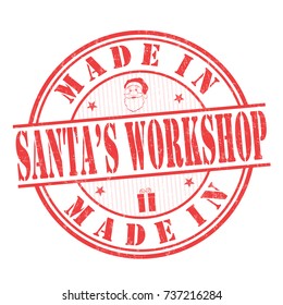 Made in Santa's Workshop grunge rubber stamp on white background, vector illustration