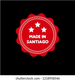 made in santiago emblem, label, badge,seal. vintage stamp.package label. vector illustration