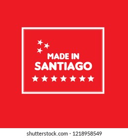 made in santiago emblem, label, badge,seal. vintage stamp.package label. vector illustration