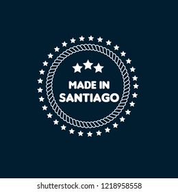 made in santiago emblem, label, badge,seal. vintage stamp.package label. vector illustration