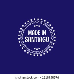 made in santiago emblem, label, badge,seal. vintage stamp.package label. vector illustration