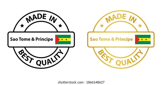 made in Sao Tome and Principe vector stamp. badge with Sierra    flag