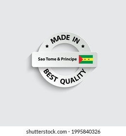 made in Sao Tome and Principe vector stamp. badge with Sierra    flag