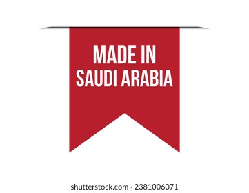 Made in Saudi Arabia red vector banner illustration isolated on white background