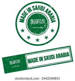 Hecho en Arabia Saudita Signo de sello Grunge Estilo