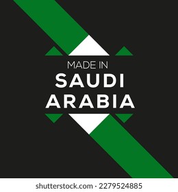 Hecho en Arabia Saudita, ilustración vectorial.