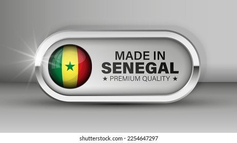 Hecho en Senegal gráfico y etiqueta. Elemento de impacto para el uso que desea hacer de él.