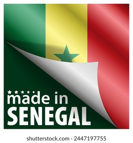 Hergestellt in Senegal Grafik und Label. Element der Wirkung für die Nutzung, die Sie daraus machen wollen.