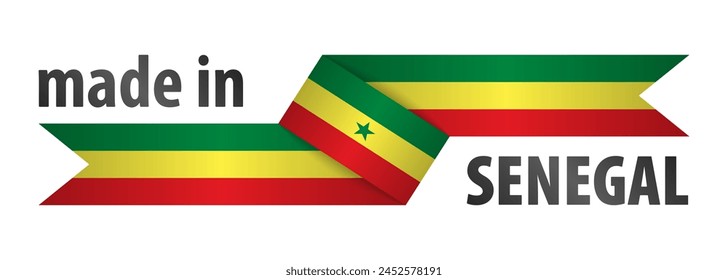 Hecho en Senegal gráfico y etiqueta. Elemento de impacto para el uso que quieres hacer de él.
