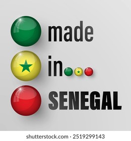 Made in Senegal graphic and label. Element of impact for the use you want to make of it.