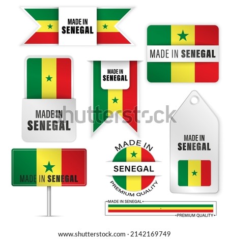 Made in Senegal graphics and labels set. Some elements of impact for the use you want to make of it.