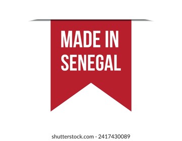 Made in Senegal red vector banner illustration isolated on white background