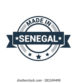 Made in Senegal - Round blue rubber stamp design isolated on white background. vector illustration vintage texture. Vector illustration