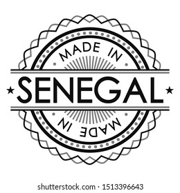 Made in Senegal Stamp. Logo Icon Symbol Design. Security Seal Style.
