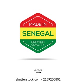 Hecho en Senegal, ilustración vectorial.