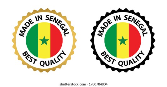 en el sello vector de Senegal. insignia con bandera de Senegal