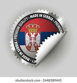 Made in Serbia graphic and label. Element of impact for the use you want to make of it.
