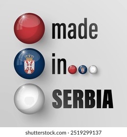 Made in Serbia graphic and label. Element of impact for the use you want to make of it.