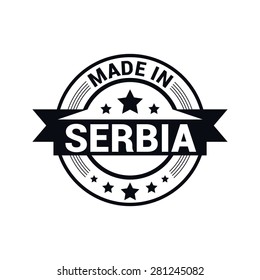 Made in Serbia - Round black rubber stamp design isolated on white background. vector illustration vintage texture. Vector illustration