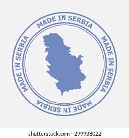 Made in Serbia seal. Sign of production. Vector illustration EPS8