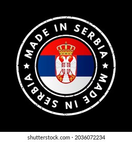 Made in Serbia text emblem badge, concept background