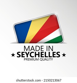 Made in Seychelles graphic and label. Element of impact for the use you want to make of it.