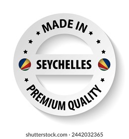 Made in Seychelles graphic and label. Element of impact for the use you want to make of it.