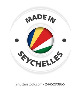 Made in Seychelles graphic and label. Element of impact for the use you want to make of it.