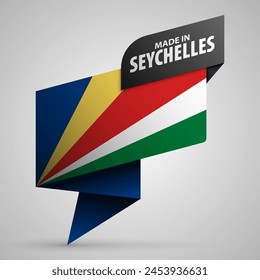 Made in Seychelles graphic and label. Element of impact for the use you want to make of it.