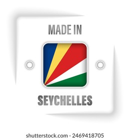 Hergestellt in Seychellen Grafik und Label. Element der Wirkung für die Nutzung, die Sie daraus machen wollen.