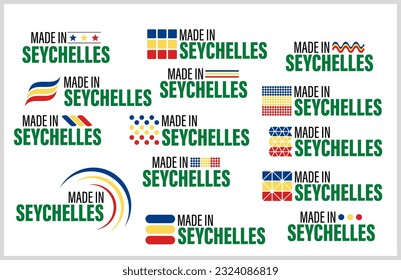 Made in Seychelles graphic and label set. Element of impact for the use you want to make of it.