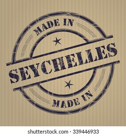 Made in Seychelles grunge rubber stamp