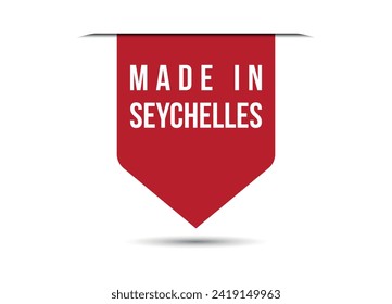 Made in Seychelles red vector banner illustration isolated on white background