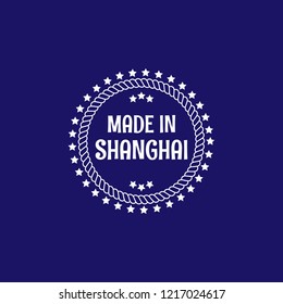 made in Shanghai emblem, label, badge. vintage stamp.package label. vector illustration