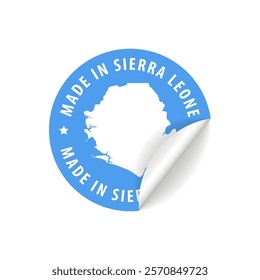 Made in Sierra Leone - Country Map Sticker. Best Quality. Original Product. Vector illustration.