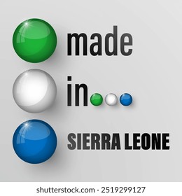 Made in Sierra Leone graphic and label. Element of impact for the use you want to make of it.