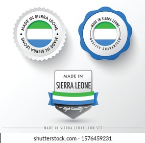 Made in Sierra Leone icon set isolated on white background ,for infographics and banner templates : Vector Illustration