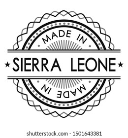 Made in Sierra Leone Stamp. Logo Icon Symbol Design. Security Seal Style.