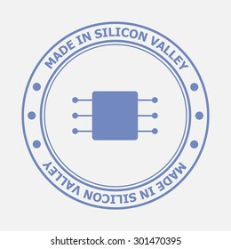 Made in Silicon Valley, State of California seal. Sign of production. Vector illustration EPS8