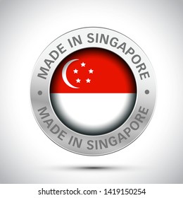 made in singapore flag metal icon 