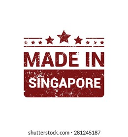 Made in Singapore - Red grunge rubber stamp design isolated on white background. vector illustration vintage texture. Vector illustration