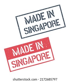 made in Singapore stamp set, Republic of Singapore product labels