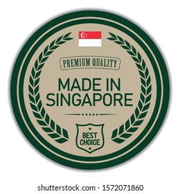 Made in Singapore. Vector Label.