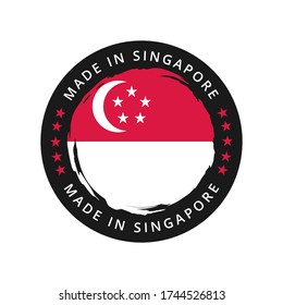 Made in singapore vector round label
