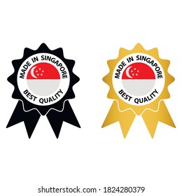 made in Singapore   vector stamp. badge with Singapore   flag